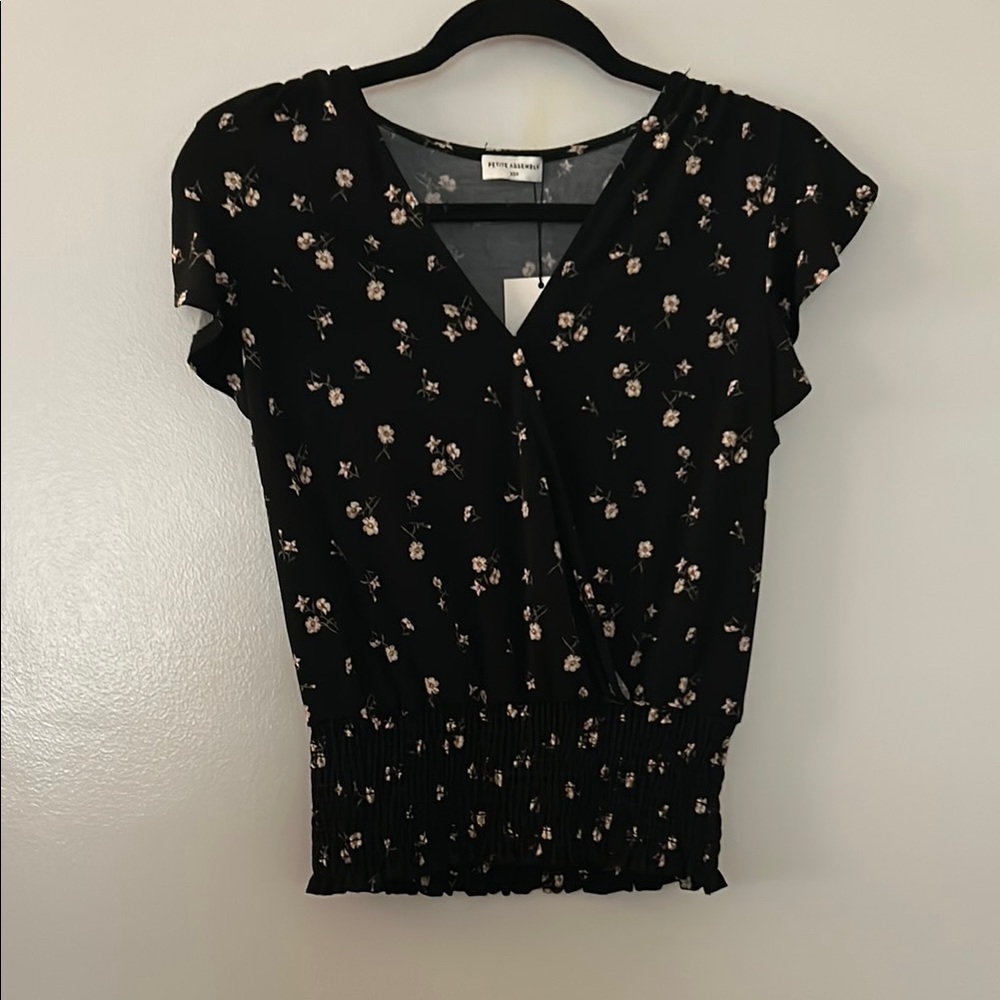 Black Floral Top